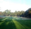 The Hills Course's second green is elevated and guarded by bunkers.