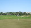 The par-5 10th green on Palmetto Dunes Resort's Oceanfront Course is elevated.