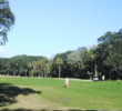 The fairway is tight on the straight par-4 16th hole on Palmetto Dunes Resort's Oceanfront Course.