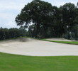 A bunker on 18 at the George Fazio golf course at Palmetto Dunes Oceanfront Resort carries the Fazio trademark: a monsterous lip between the bunker and one's target.