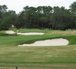 The seventh hole on Callawassie Island Club's Magnolia golf course, a par 4, uses a right side bunker as incentive to stay in the fairway.