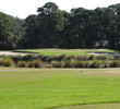 The approach to the first hole on the Barony Course at Port Royal Golf Club is either over water or around a thin path on the right.