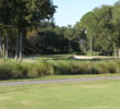 The approach to No. 13 at the Barony Course at Port Royal Golf Club is over water and monstrous bunkers in front of the green. It's a delicate shot.