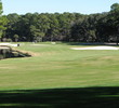 The par-5 fifth hole at Harbour Town Golf Links has moat-like bunkers that wrap around grassy knolls.
