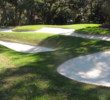 The bunkers around the 11th hole at Harbour Town make any errant approach shot treacherous.