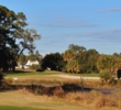 The par-3 17th green at Old South Golf Links sits in the marshes. 