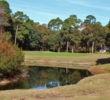 Water frames the shot at the par-3 fourth hole at the Golden Bear Golf Club at Indigo Run. 