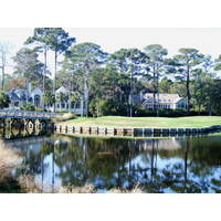 The second hole is the number one handicap hole on the Hills Course at Palmetto Dunes Resort, thanks to a long carry over water.