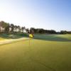 A view of the 1st green at Hampton Hall Club.