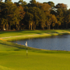 A fall day view of a green from Heron Point at Sea Pines Resort