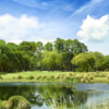 A view over the water of hole #1 from Planter's Row at Port Royal Golf Club