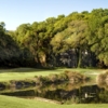 A view of a green with water coming into play at Robber's Row from Port Royal Golf Club