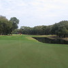 The 18th on the Robber's Row at Port Royal Plantation, looking from the green back at the fairway
