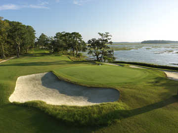 A view of a hole with water coming into play at Chechessee Creek Club